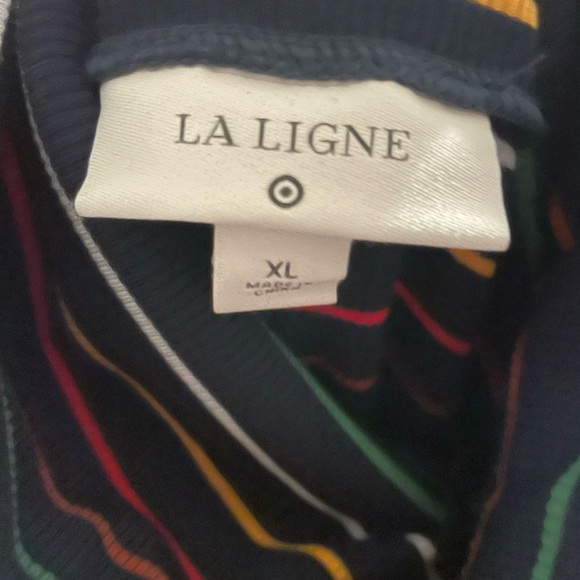 La Ligne Navy Multicolor Striped Turtleneck - Picture 4 of 5